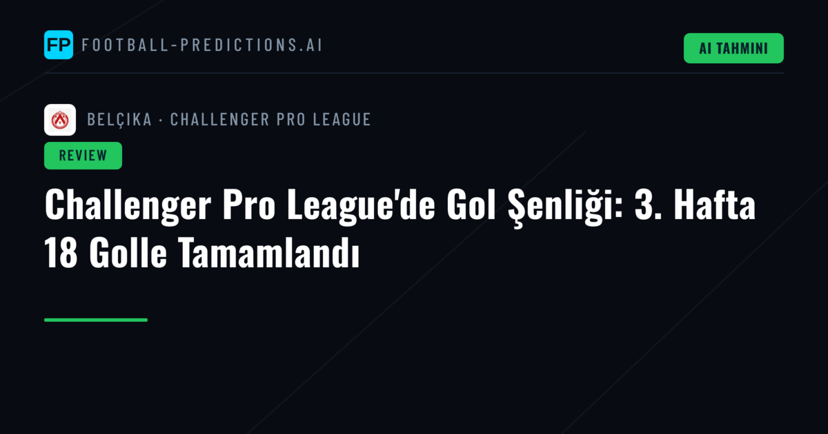 Challenger Pro League'de Gol Şenliği: 3. Hafta 18 Golle Tamamlandı