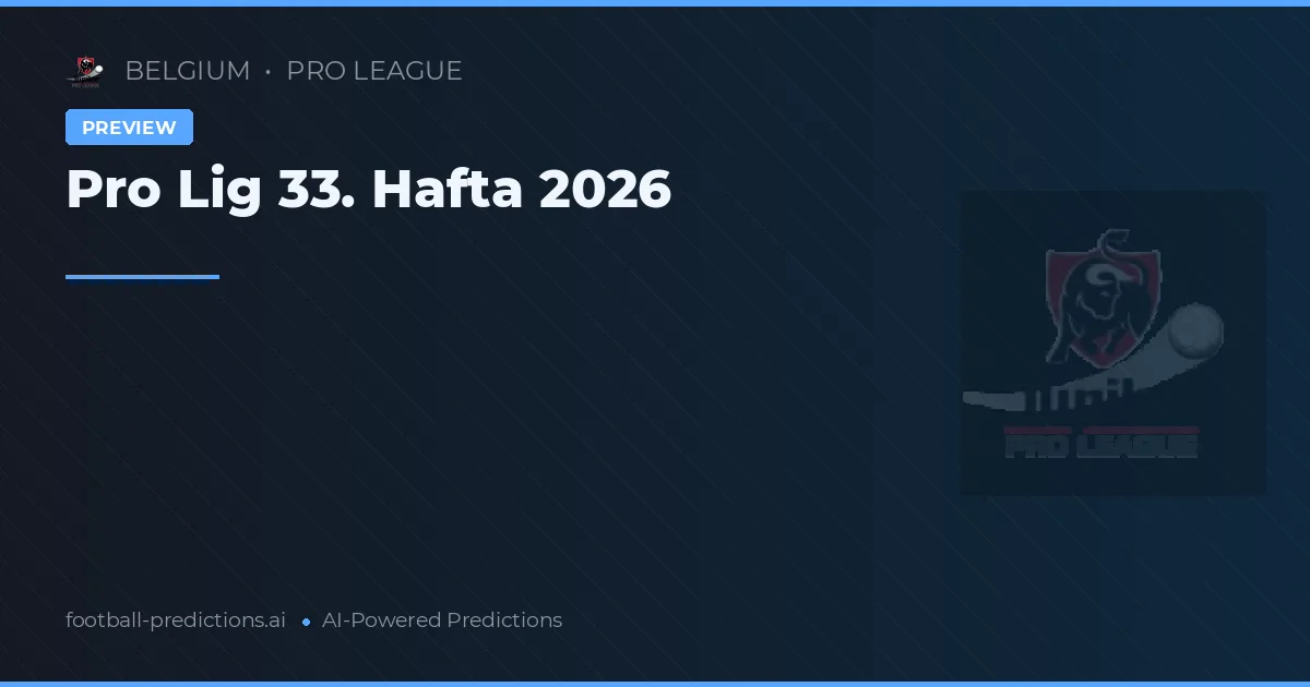 Pro Lig 33. Hafta 2026