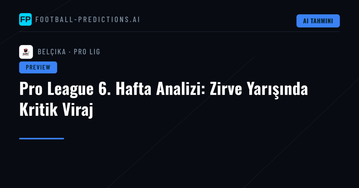 Pro League 6. Hafta Analizi: Zirve Yarışında Kritik Viraj