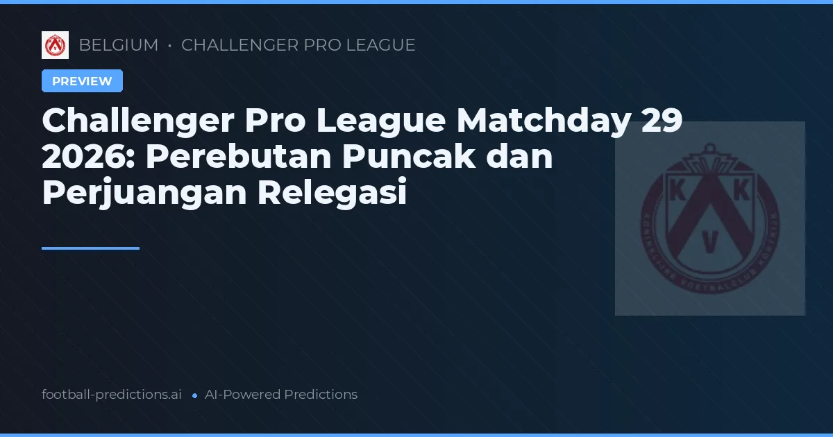 Challenger Pro League Matchday 29 2026: Perebutan Puncak dan Perjuangan Relegasi
