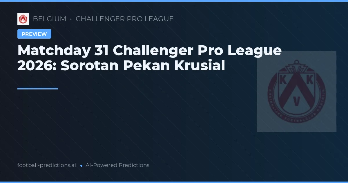 Matchday 31 Challenger Pro League 2026: Sorotan Pekan Krusial