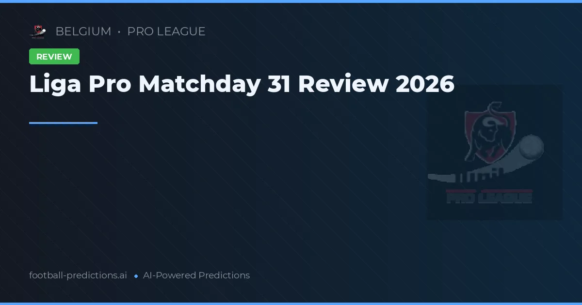 Liga Pro Matchday 31 Review 2026