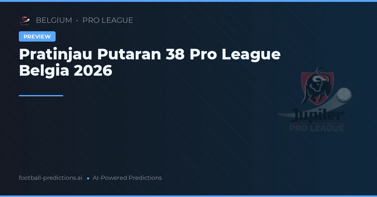 Pratinjau Putaran 38 Pro League Belgia 2026