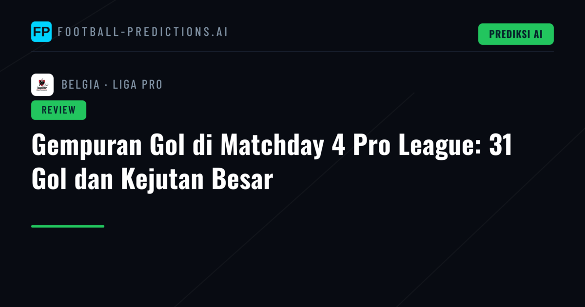 Gempuran Gol di Matchday 4 Pro League: 31 Gol dan Kejutan Besar