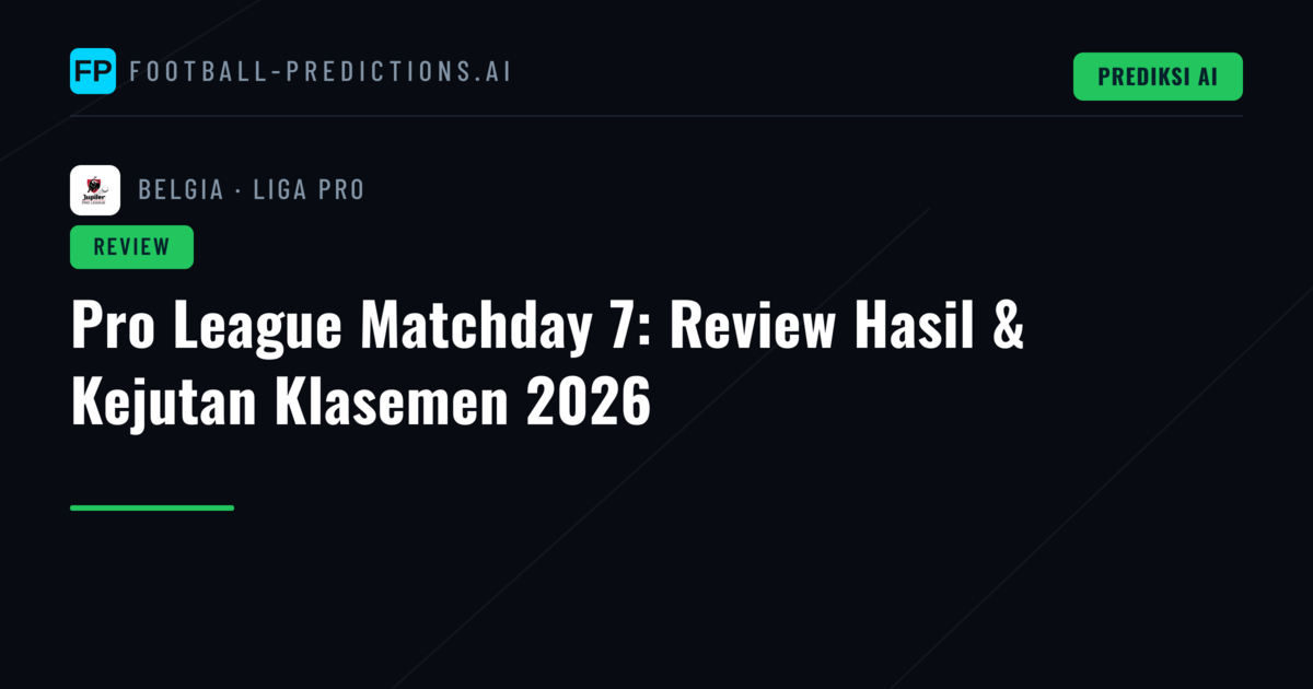 Pro League Matchday 7: Review Hasil & Kejutan Klasemen 2026