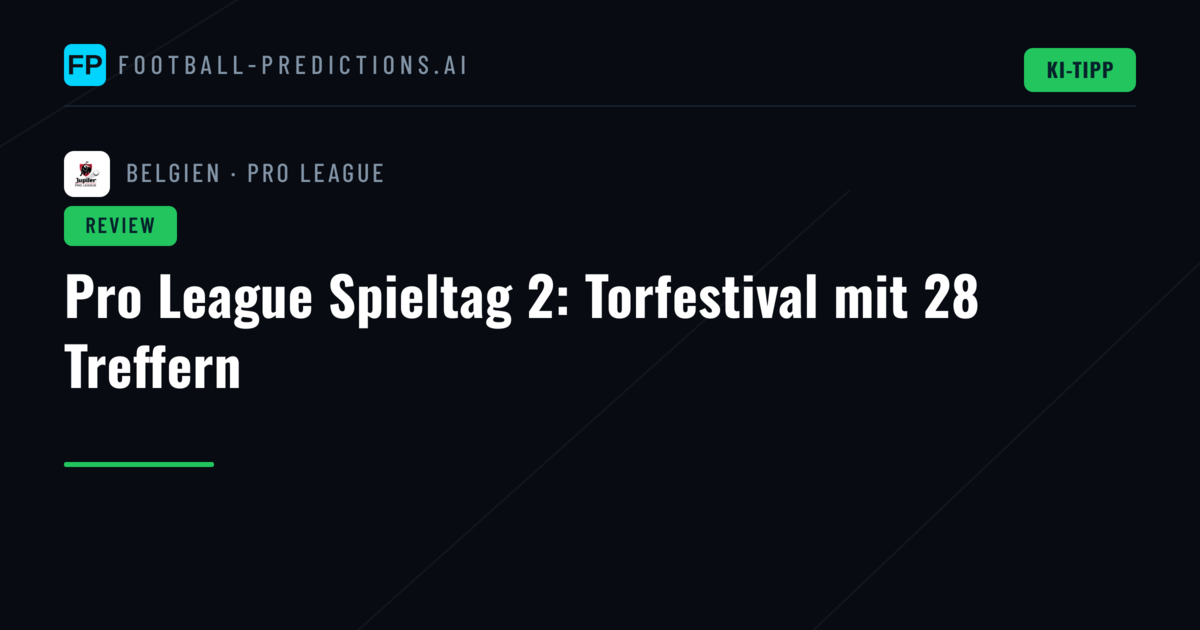 Pro League Spieltag 2: Torfestival mit 28 Treffern