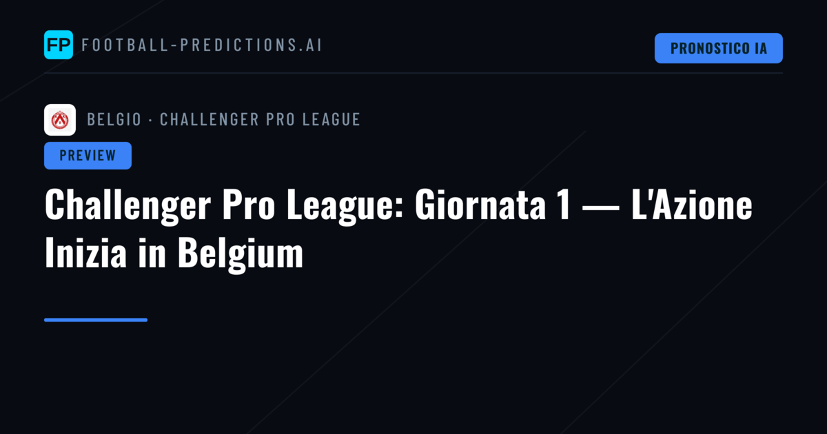 Challenger Pro League: Giornata 1 — L'Azione Inizia in Belgium