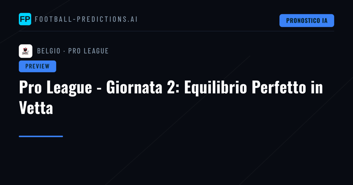 Pro League - Giornata 2: Equilibrio Perfetto in Vetta