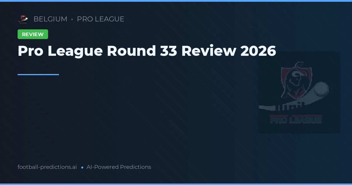 Pro League Round 33 Review 2026