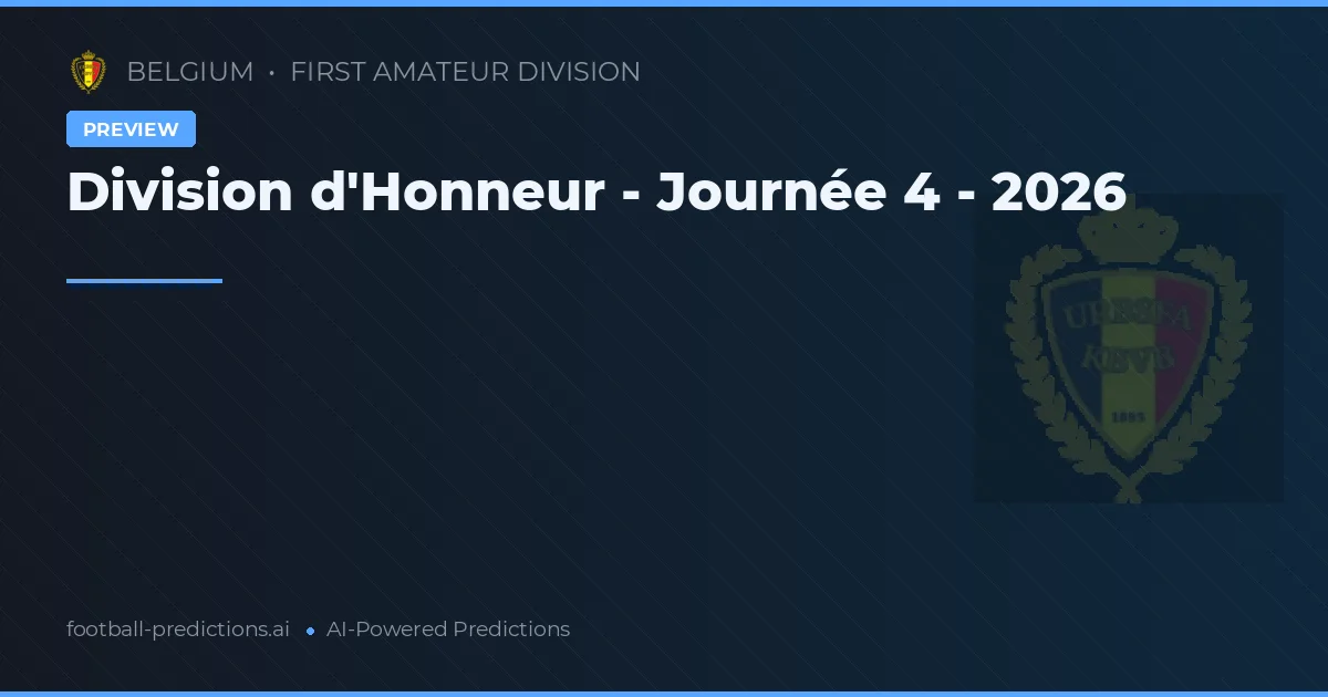 Division d'Honneur - Journée 4 - 2026