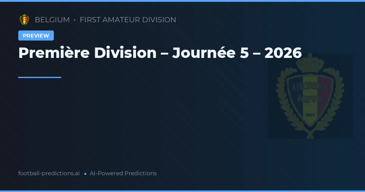 Première Division – Journée 5 – 2026