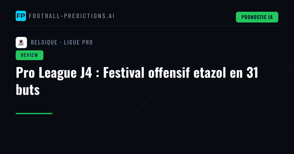 Pro League J4 : Festival offensif etazol en 31 buts