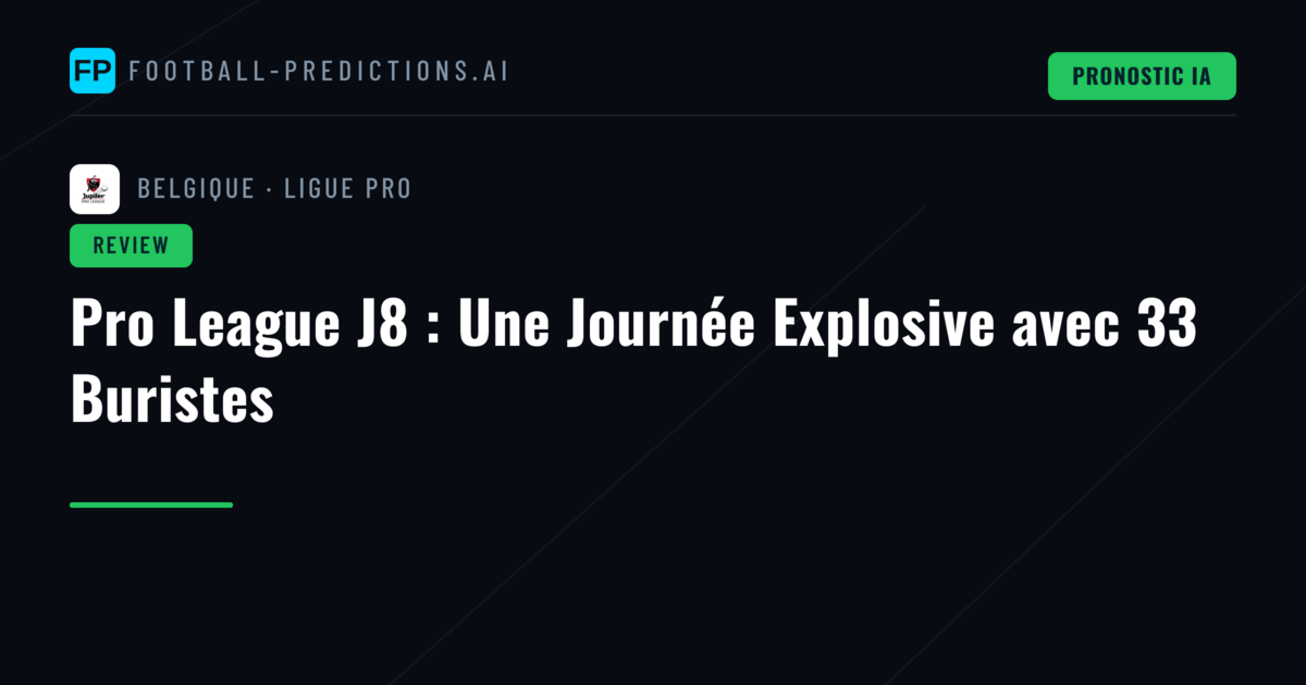 Pro League J8 : Une Journée Explosive avec 33 Buristes