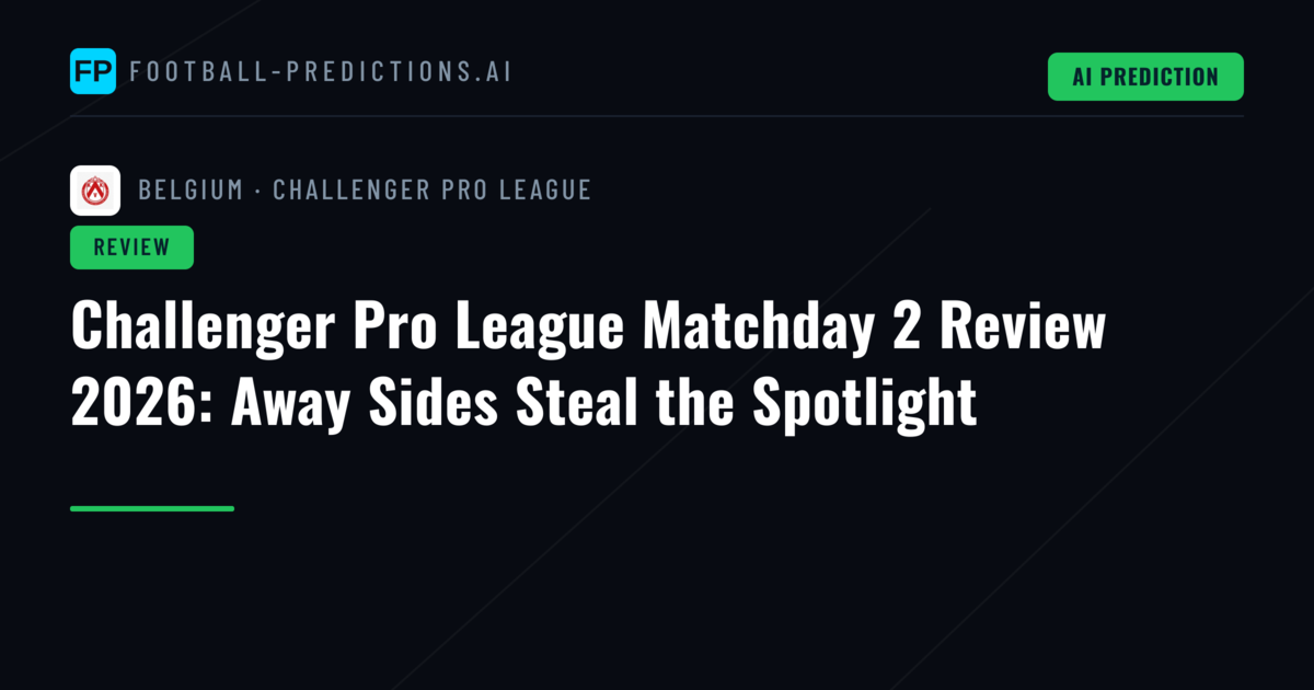 Challenger Pro League Matchday 2 Review 2026: Away Sides Steal the Spotlight