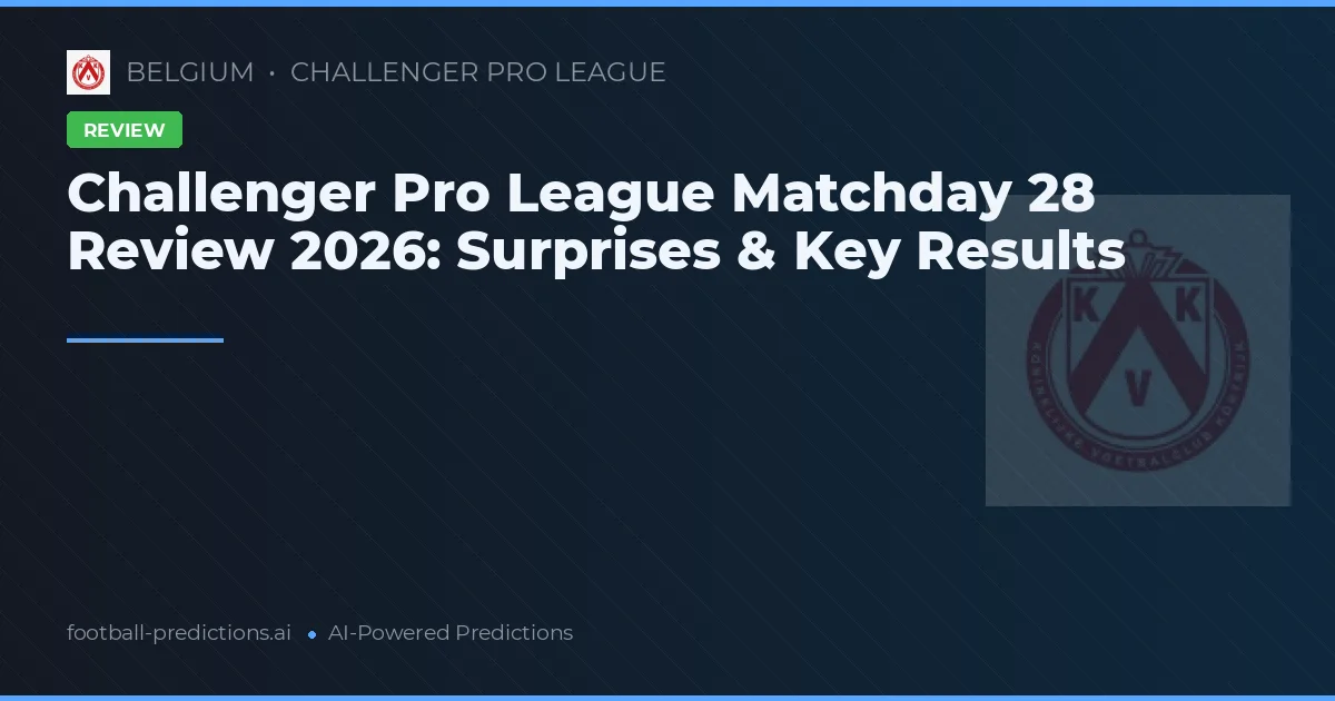Challenger Pro League Matchday 28 Review 2026: Surprises & Key Results