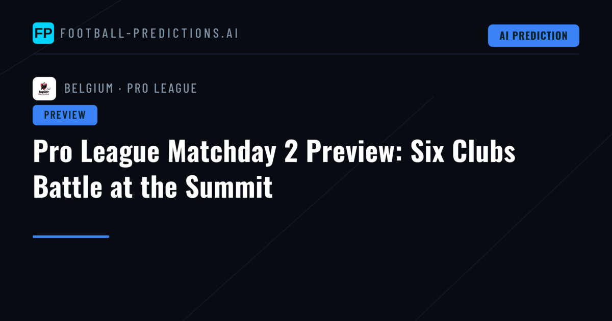 Pro League Matchday 2 Preview: Six Clubs Battle at the Summit