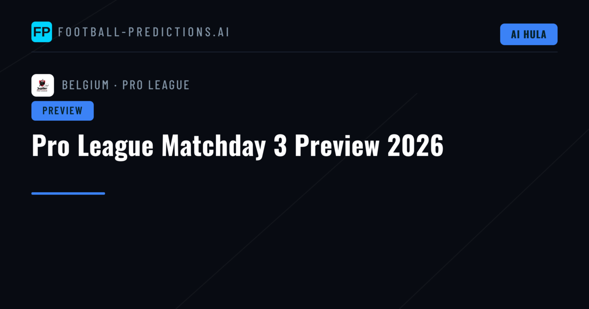 Pro League Matchday 3 Preview 2026