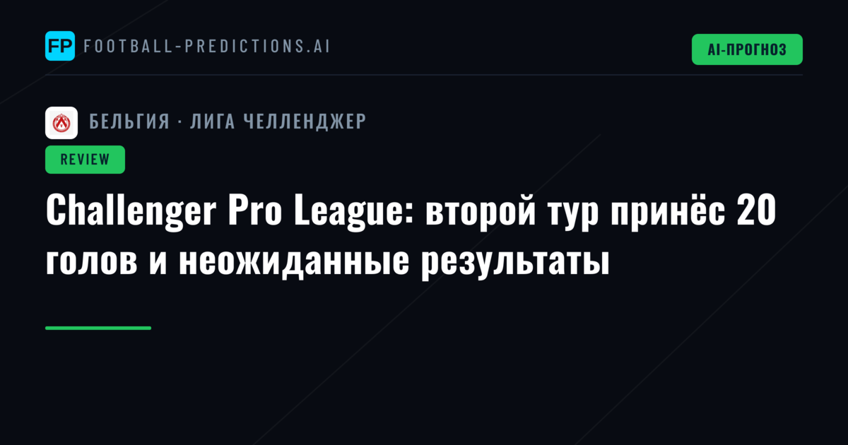 Challenger Pro League: второй тур принёс 20 голов и неожиданные результаты