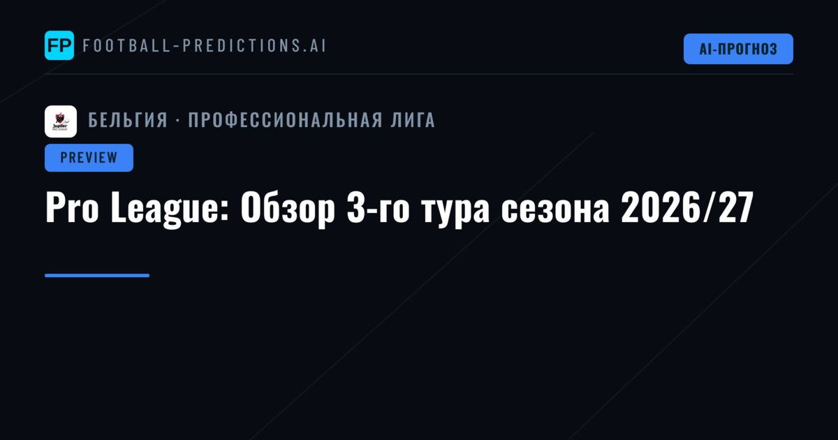 Pro League: Обзор 3-го тура сезона 2026/27