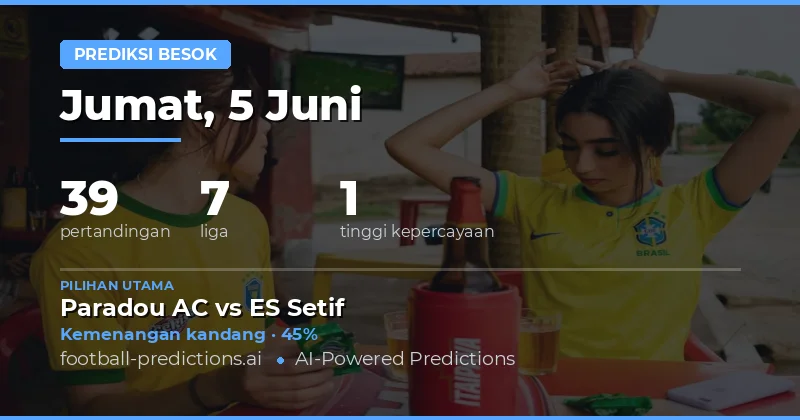 Jumat, 5 Juni 2026: 39 Pertandingan Memulai Weekend dengan Peluang Baru