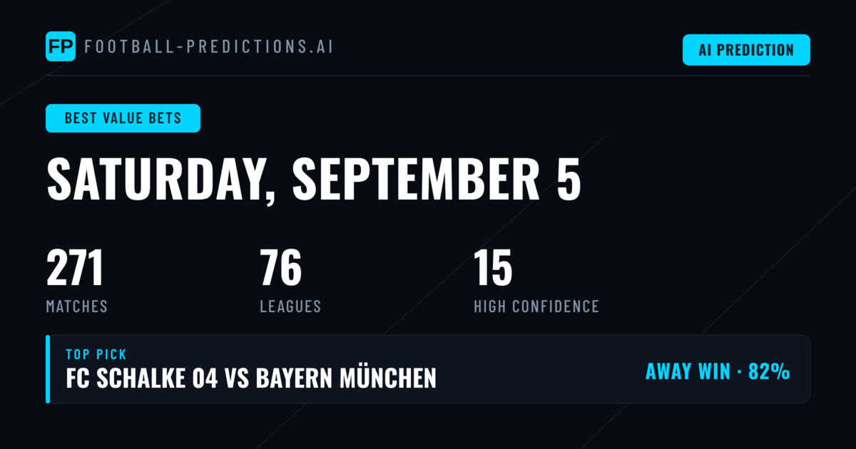 Top Best Value Bets Picks for 5 Sep 2026