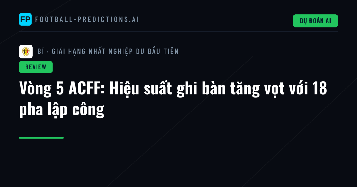 Vòng 5 ACFF: Hiệu suất ghi bàn tăng vọt với 18 pha lập công