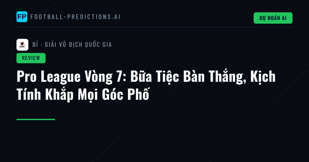 Pro League Vòng 7: Bữa Tiệc Bàn Thắng, Kịch Tính Khắp Mọi Góc Phố