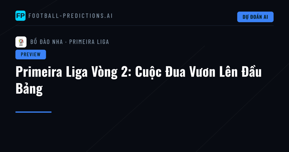 Primeira Liga Vòng 2: Cuộc Đua Vươn Lên Đầu Bảng