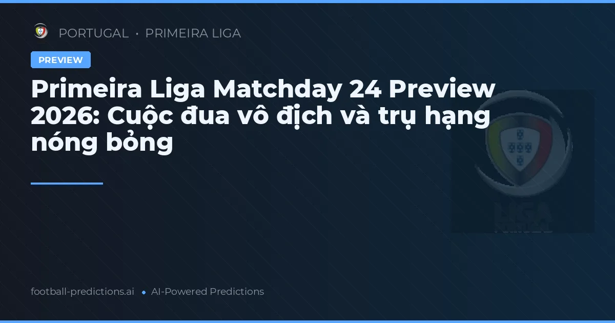 Primeira Liga Matchday 24 Preview 2026: Cuộc đua vô địch và trụ hạng nóng bỏng