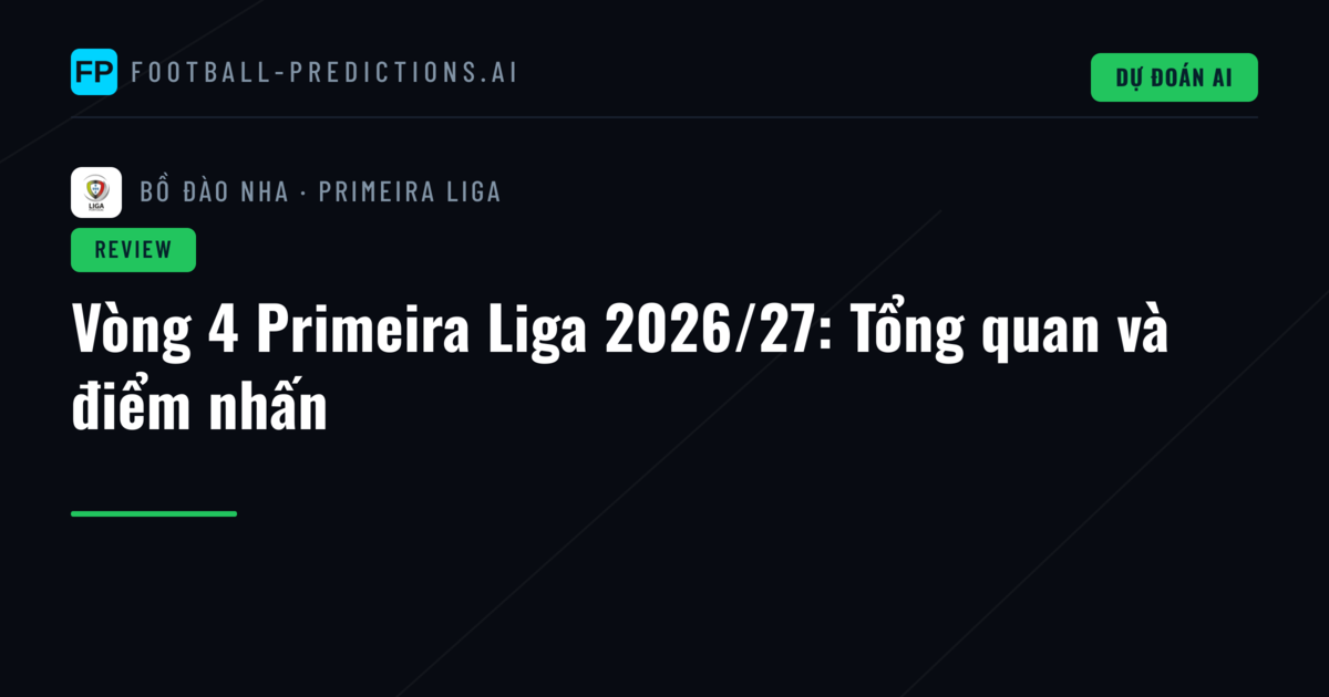 Vòng 4 Primeira Liga 2026/27: Tổng quan và điểm nhấn