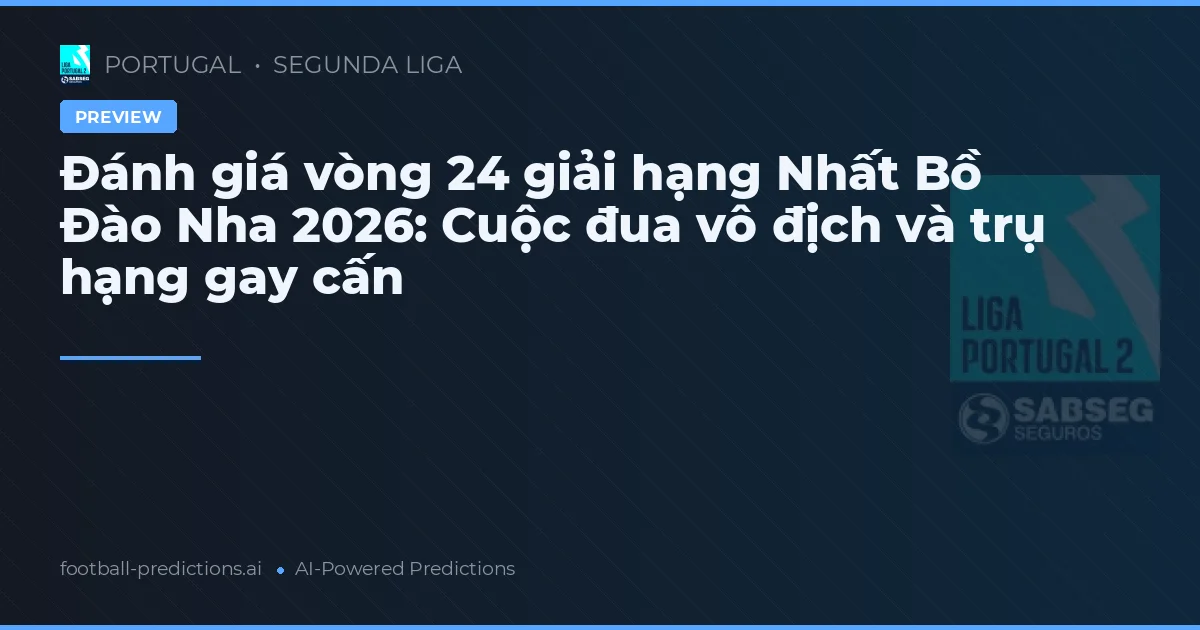 Đánh giá vòng 24 giải hạng Nhất Bồ Đào Nha 2026: Cuộc đua vô địch và trụ hạng gay cấn