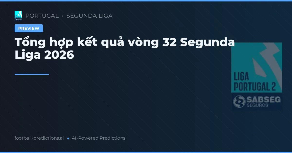 Tổng hợp kết quả vòng 32 Segunda Liga 2026