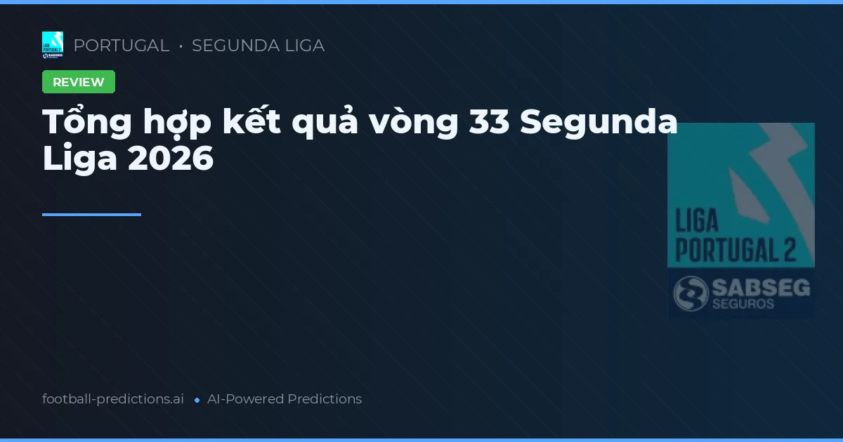 Tổng hợp kết quả vòng 33 Segunda Liga 2026
