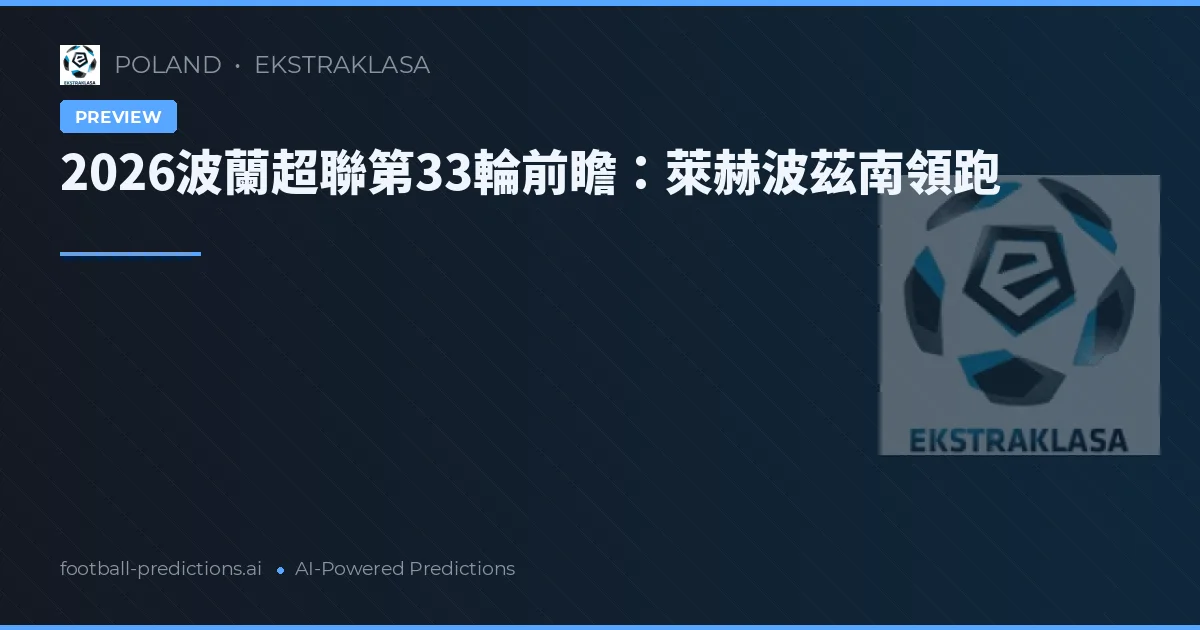2026波蘭超聯第33輪前瞻：萊赫波茲南領跑