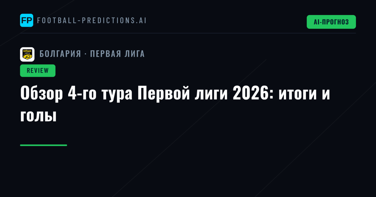 Обзор 4-го тура Первой лиги 2026: итоги и голы