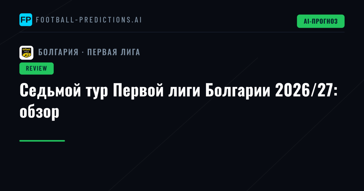 Седьмой тур Первой лиги Болгарии 2026/27: обзор