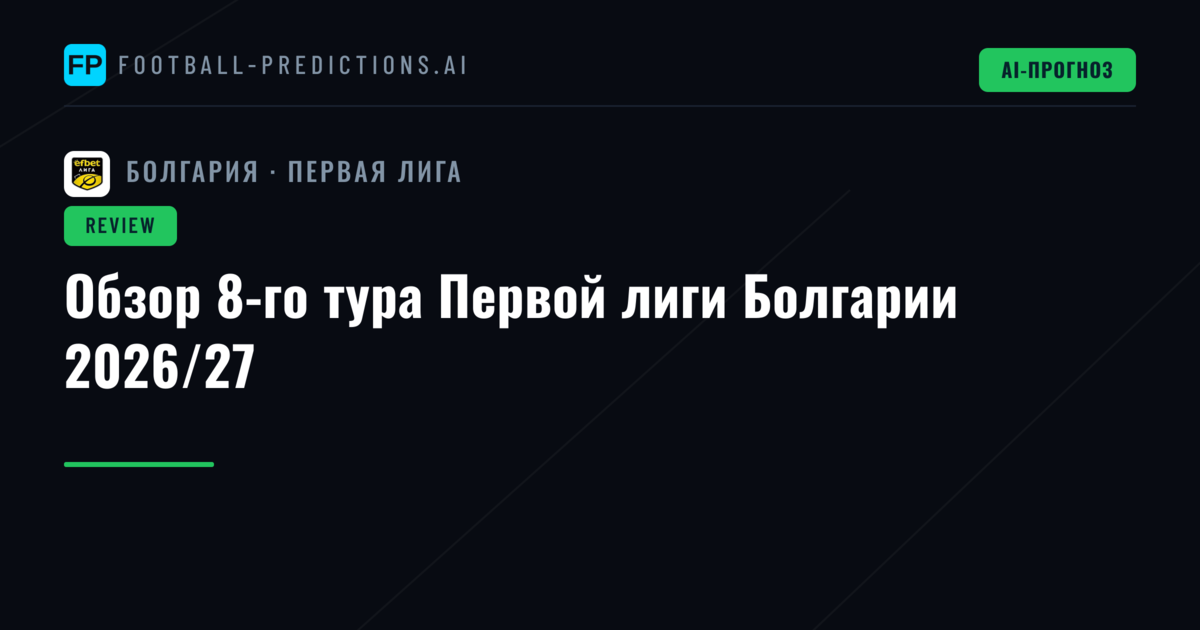 Обзор 8-го тура Первой лиги Болгарии 2026/27