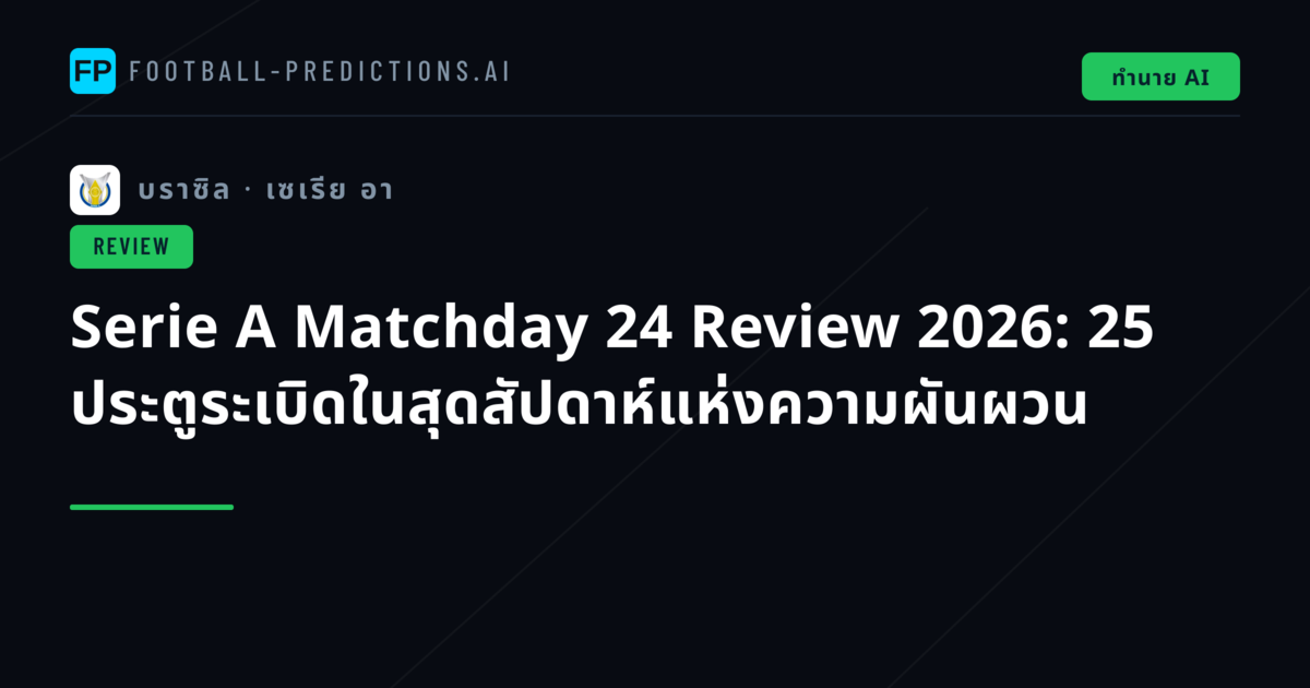 Serie A Matchday 24 Review 2026: 25 ประตูระเบิดในสุดสัปดาห์แห่งความผันผวน