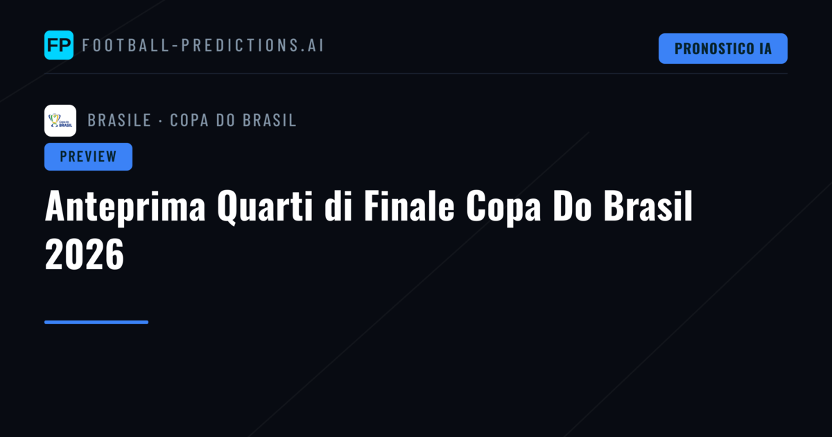 Anteprima Quarti di Finale Copa Do Brasil 2026
