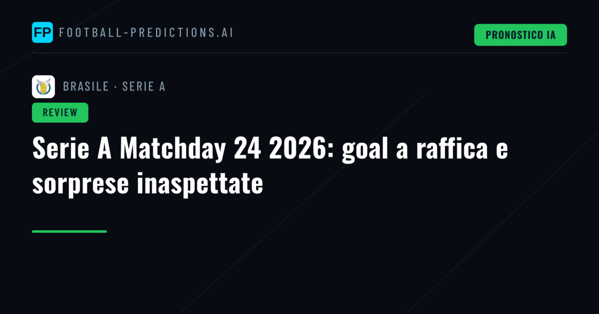Serie A Matchday 24 2026: goal a raffica e sorprese inaspettate