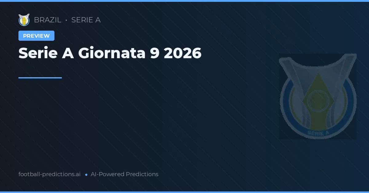 Serie A Giornata 9 2026