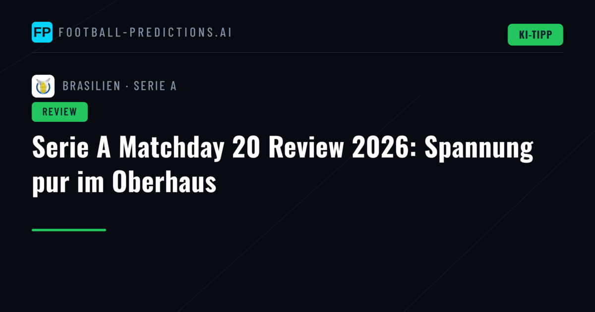Serie A Matchday 20 Review 2026: Spannung pur im Oberhaus