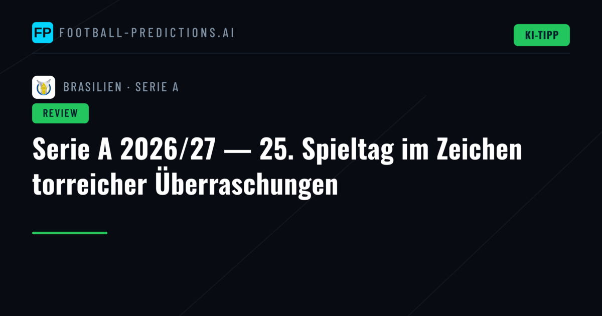 Serie A 2026/27 — 25. Spieltag im Zeichen torreicher Überraschungen