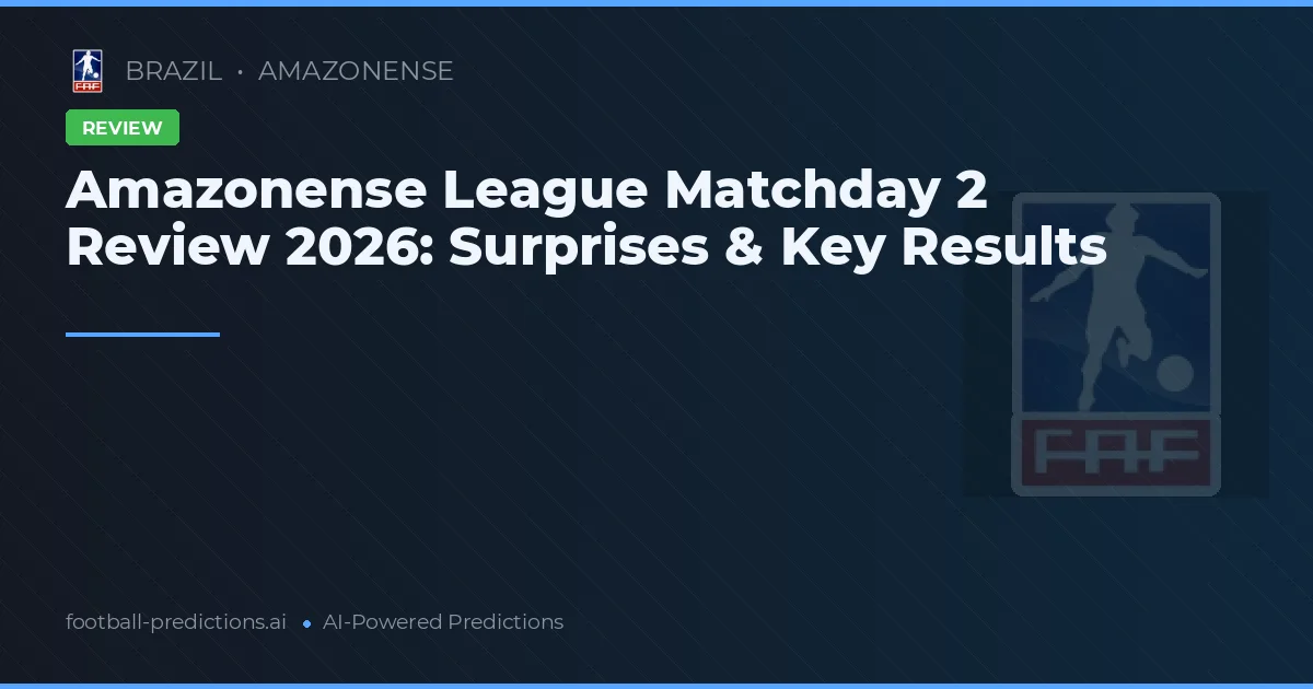 Amazonense League Matchday 2 Review 2026: Surprises & Key Results