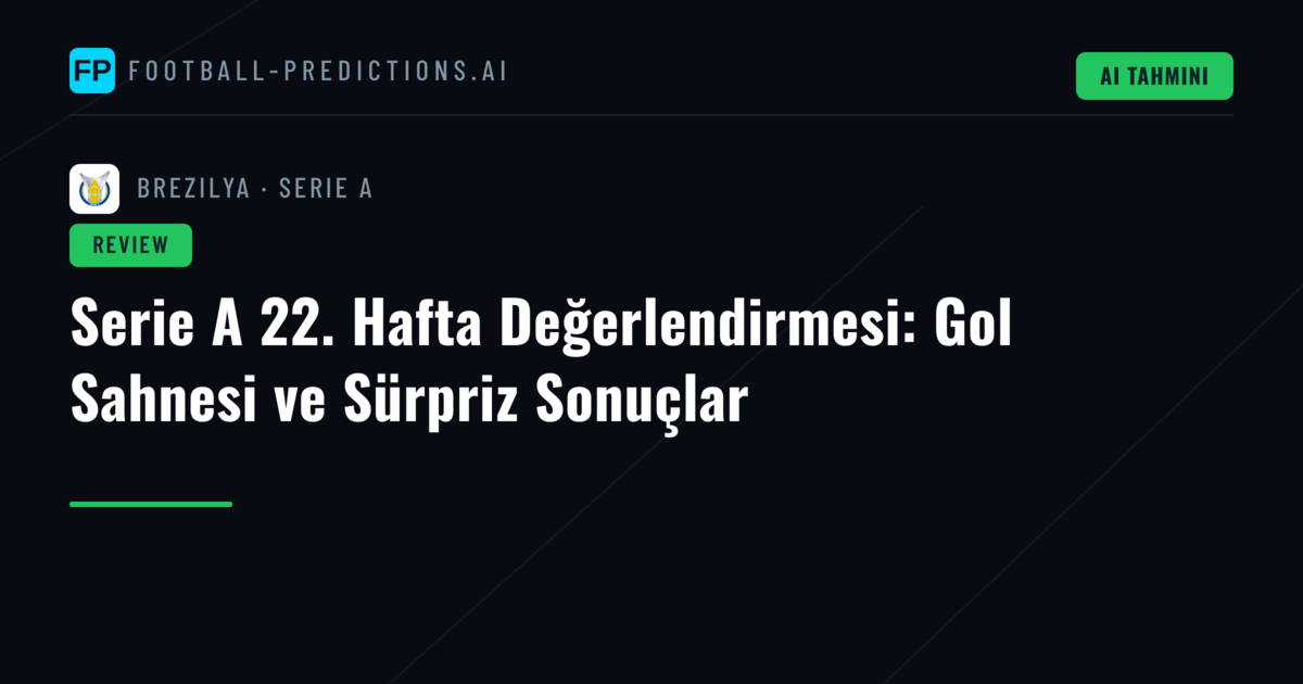 Serie A 22. Hafta Değerlendirmesi: Gol Sahnesi ve Sürpriz Sonuçlar