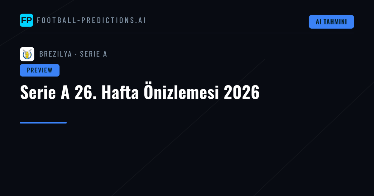 Serie A 26. Hafta Önizlemesi 2026