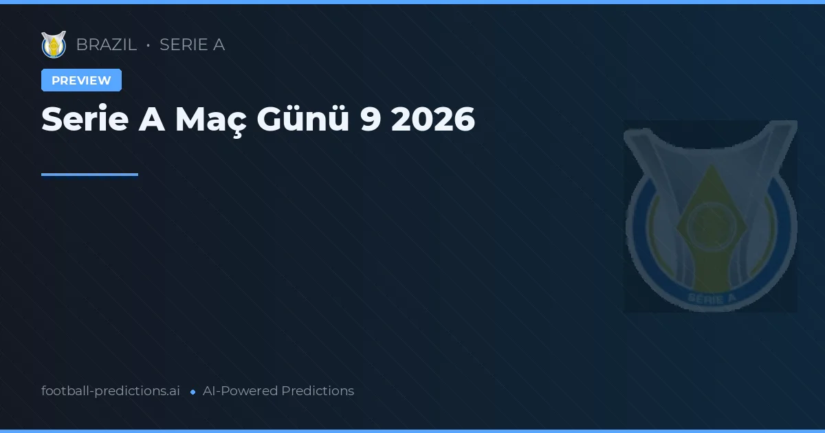 Serie A Maç Günü 9 2026