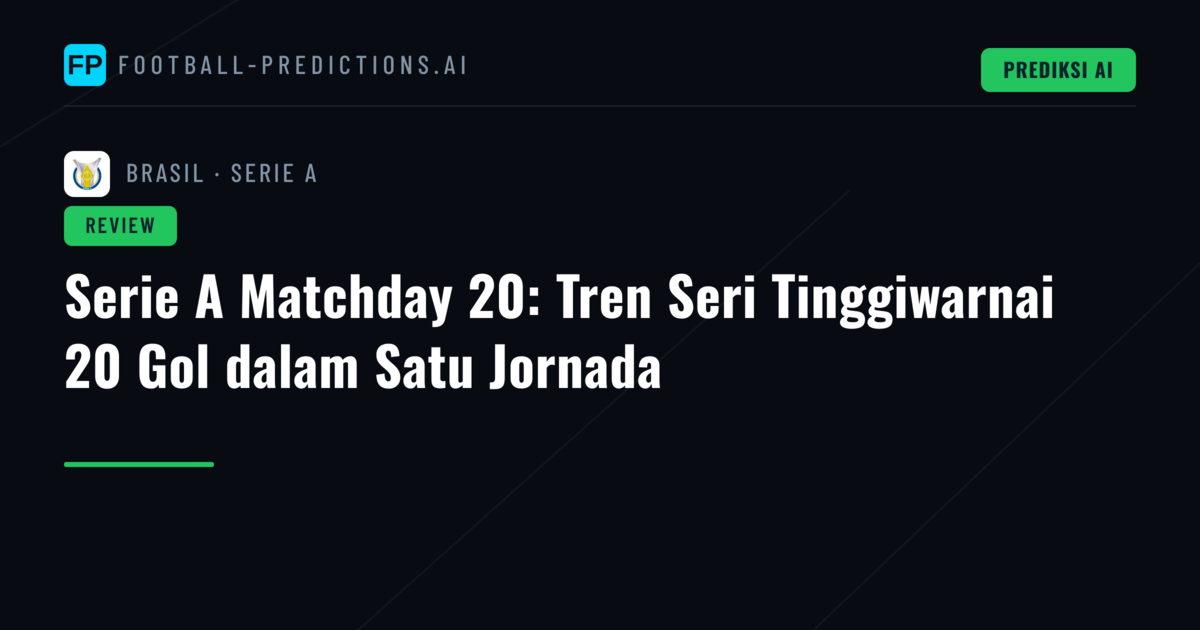 Serie A Matchday 20: Tren Seri Tinggiwarnai 20 Gol dalam Satu Jornada