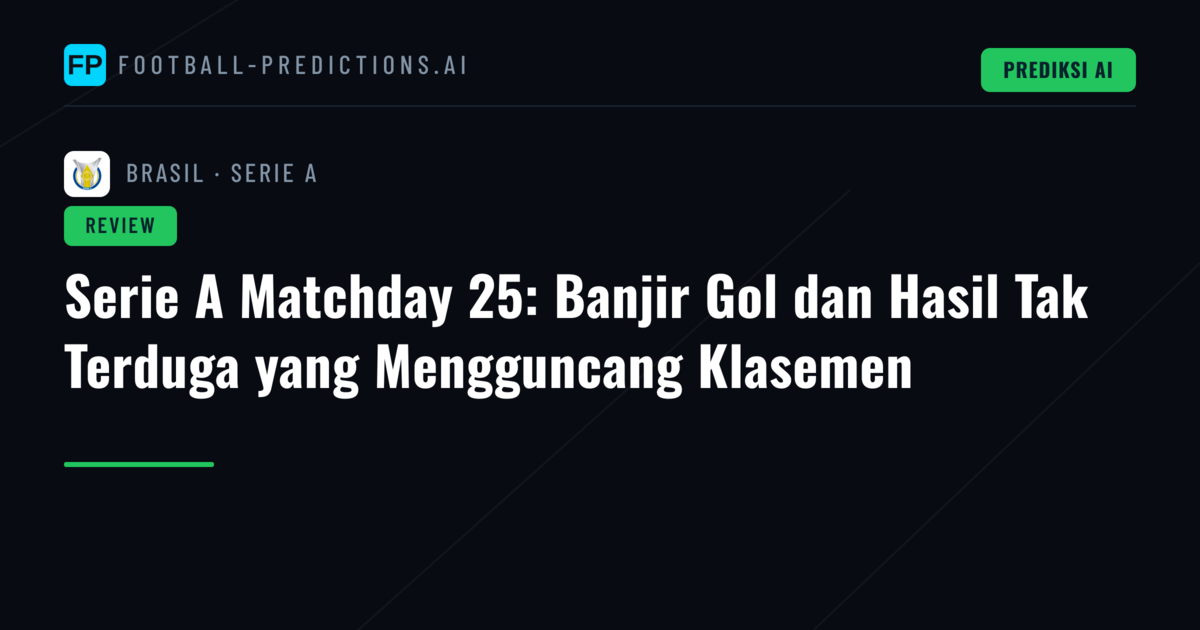 Serie A Matchday 25: Banjir Gol dan Hasil Tak Terduga yang Mengguncang Klasemen