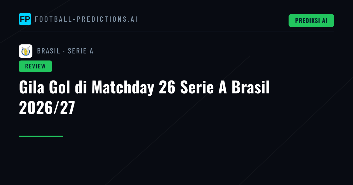 Gila Gol di Matchday 26 Serie A Brasil 2026/27